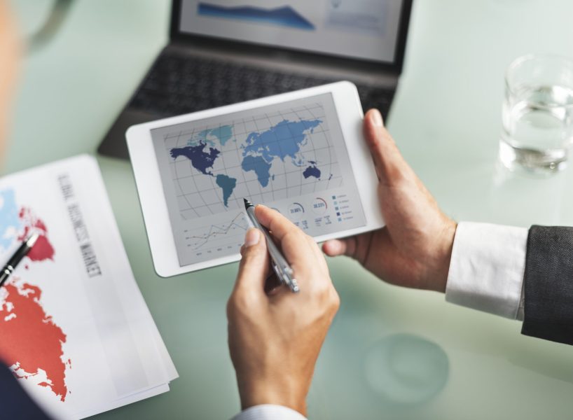 Business people working on data project